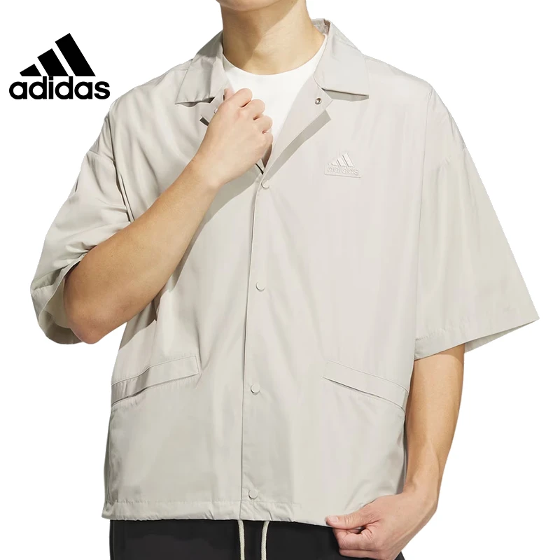 adidas/阿迪达斯男子夏季舒适短袖衬衫户外翻领梭织外套 IT3958