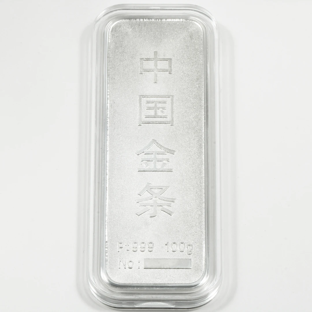 足铂999实心铂金投资金条TZ01 100g