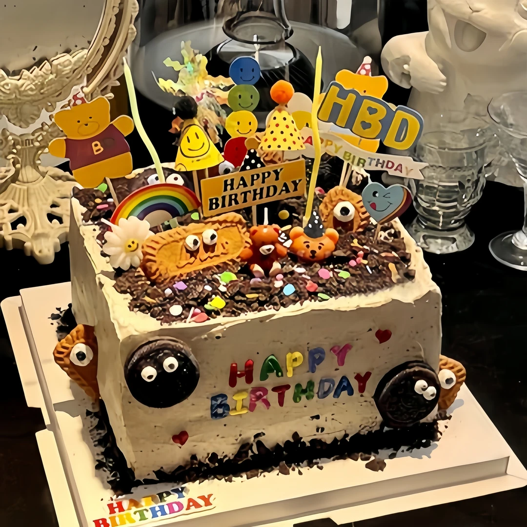 动物咸奶油奥力奥生日蛋糕儿童男女抖音附近送货上门同城免费配送