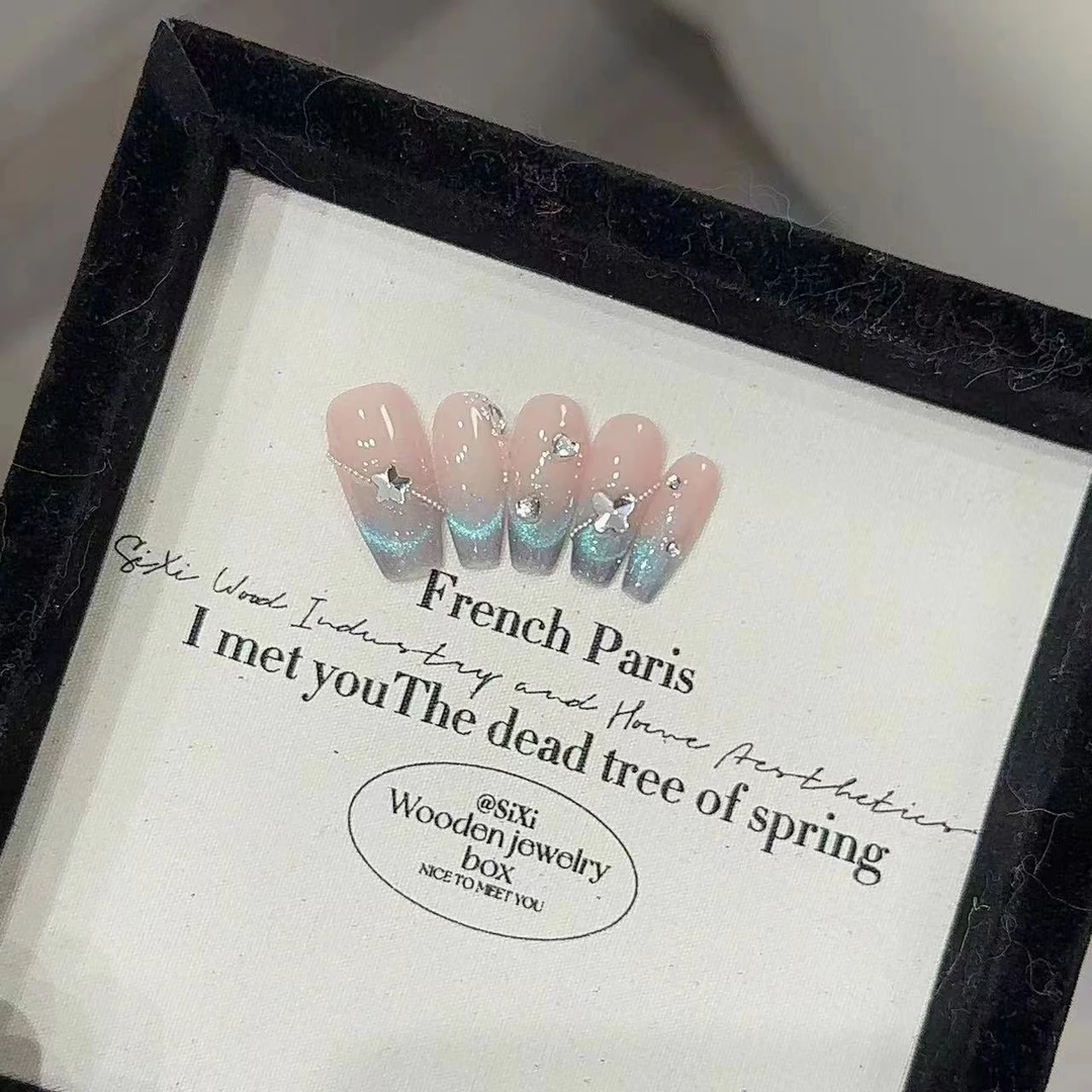 [海洋之星】纯手工穿戴甲光疗甲气质穿搭可替换美甲贴片