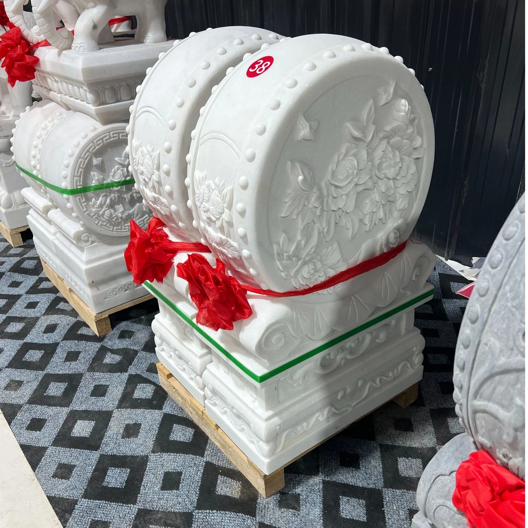 汉白玉花开富贵门墩家用户外别墅庭院公司酒店门口包邮不含卸货