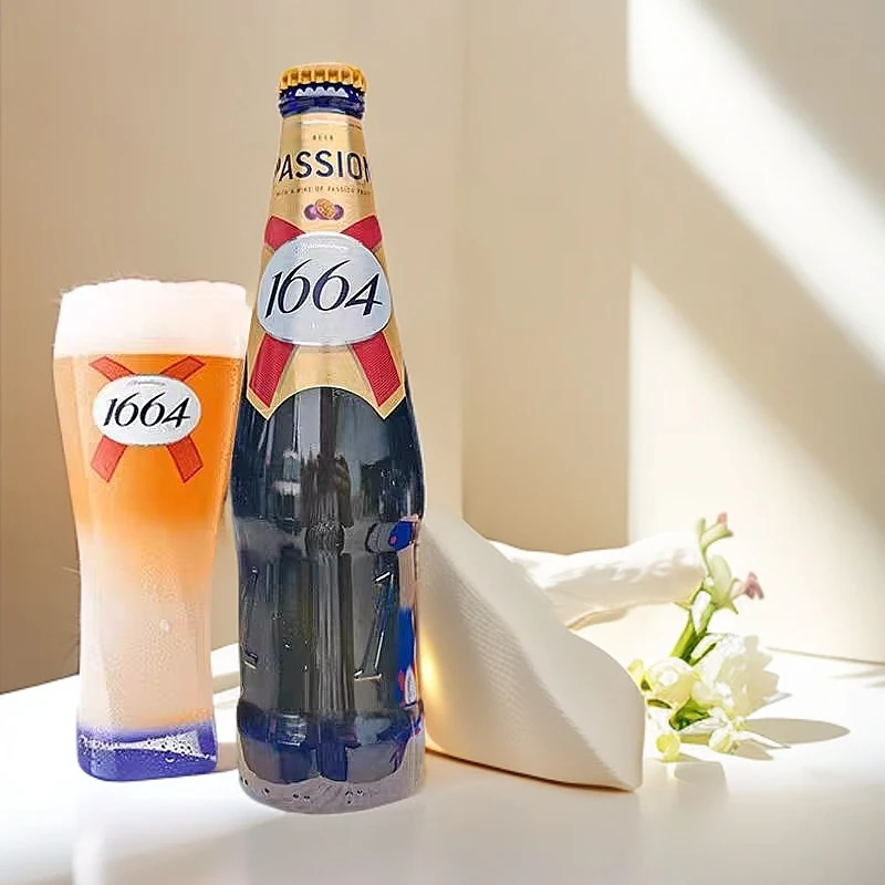 国产1664百香果味250ml*24瓶啤酒同城送
