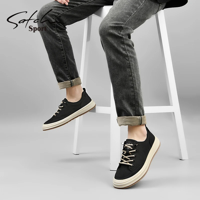 沙驰运动男士夏季男鞋百搭休闲帆布鞋舒适透气时尚板鞋潮流低帮鞋