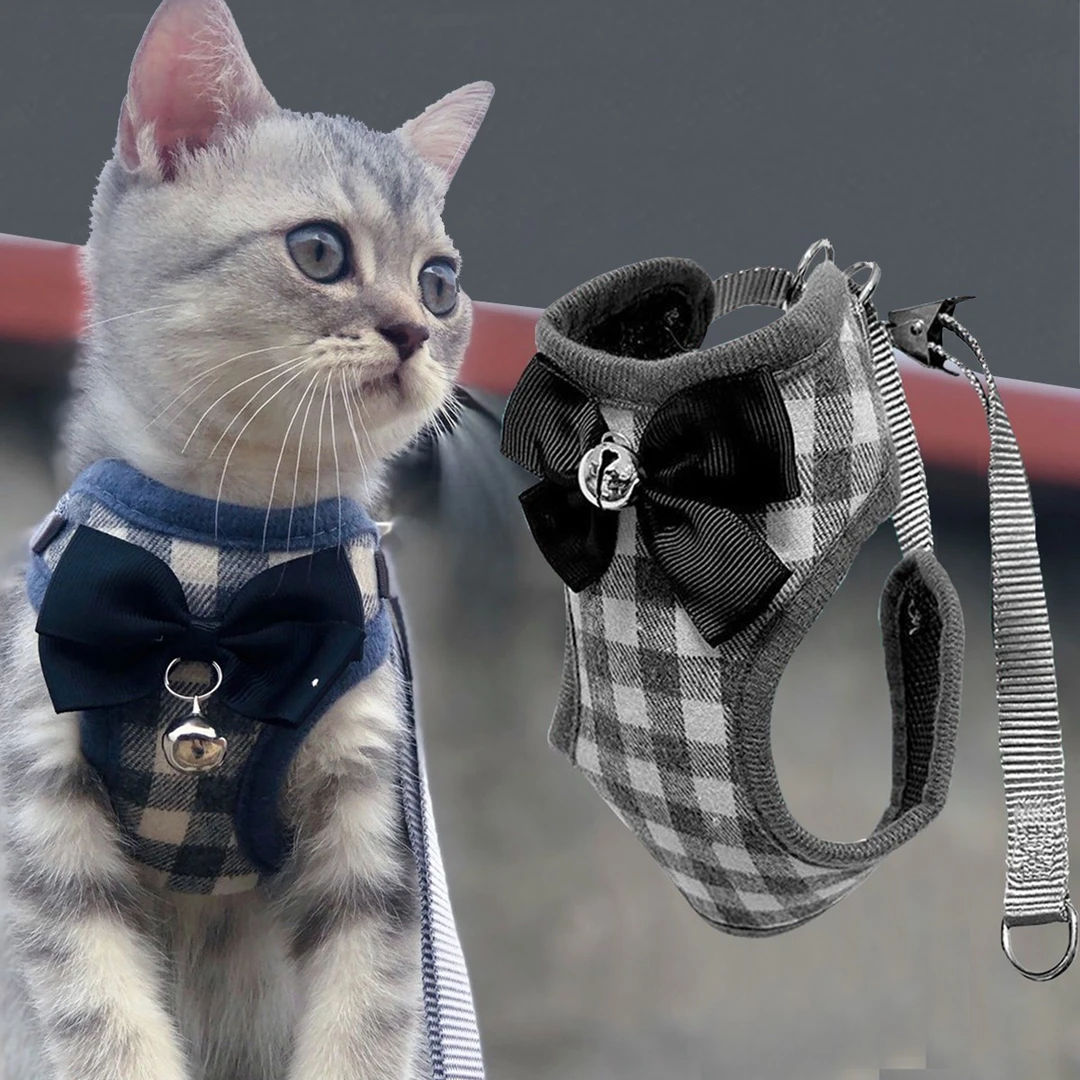 遛猫绳猫咪牵引绳幼猫幼犬小猫防挣脱链子舒适材质可爱背心式猫绳