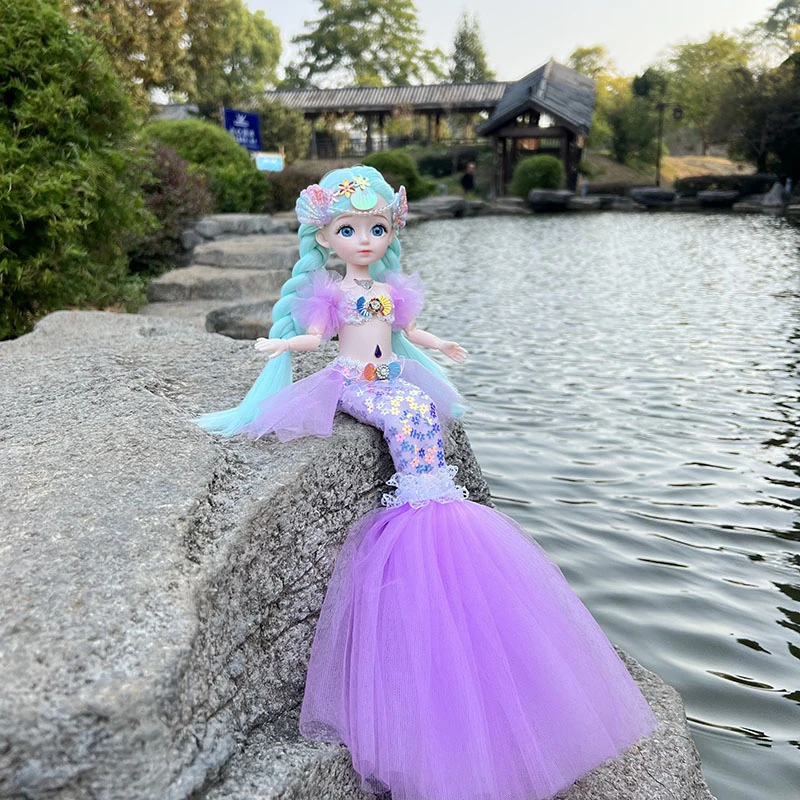 12寸肥童爱丽儿美人鱼会唱歌公主娃娃女孩手工玩具儿童节生日礼物