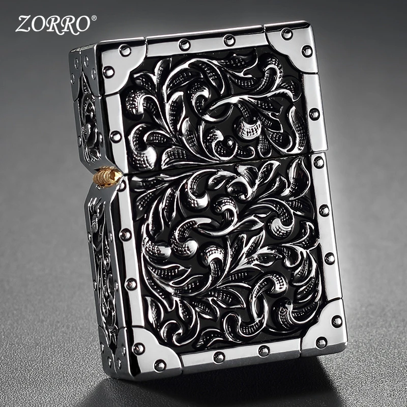 ZORRO【盔甲唐草】经典个性复古创意常规防风的打火机盔甲机打火机、