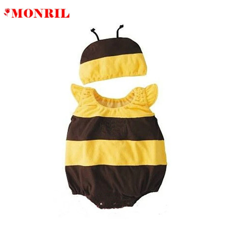 MONRIL幼儿园纯棉卡通包屁衣夏款婴儿童男女宝宝爬服小蜜蜂衣服