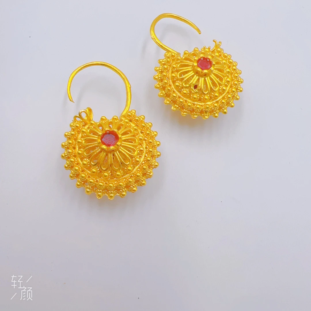 铜合金耳饰 铜合金民族风耳环轻奢复古高级感欧美高端古风上档次