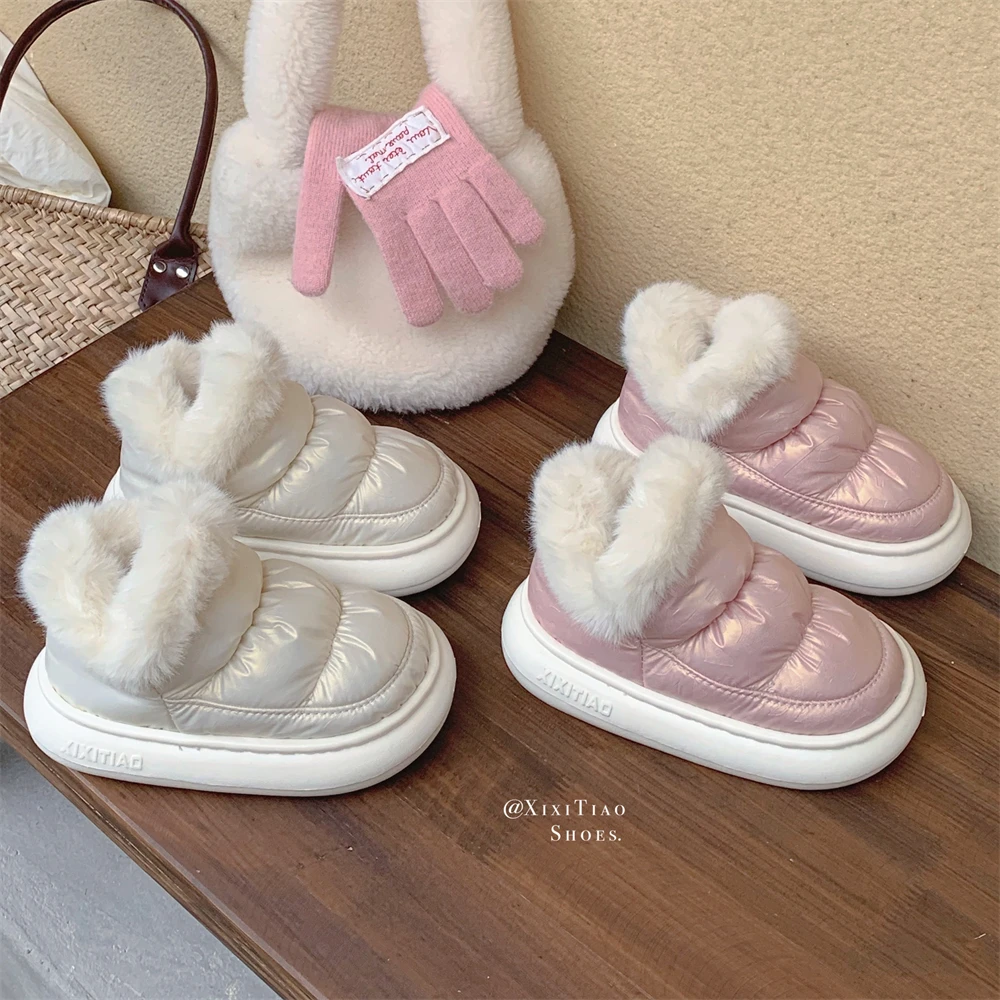 加绒加厚保暖防水亲子雪地靴新款韩版时尚街头风防滑冬季棉鞋男女