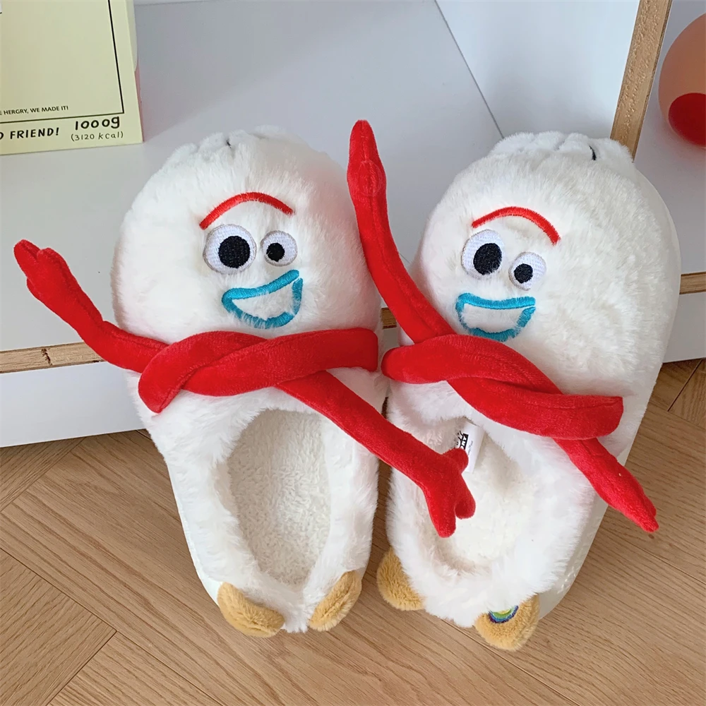 2024新款男女冬季居家休闲防滑保暖毛毛鞋创意可爱叉叉小手棉拖鞋