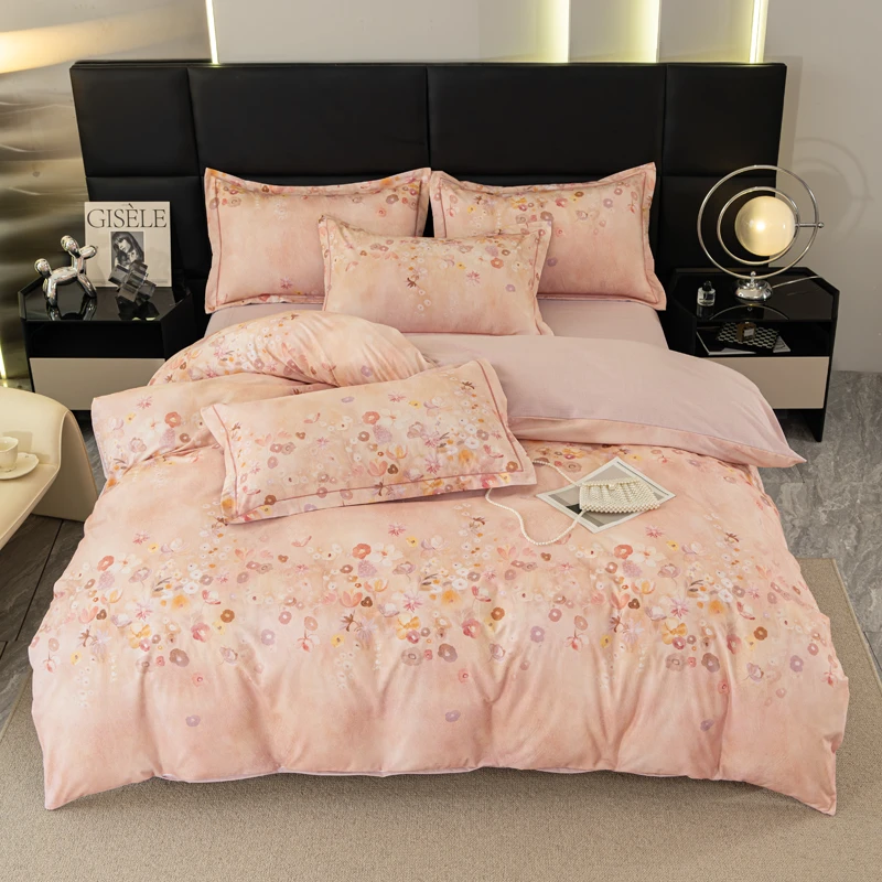 6斤加厚全棉纯棉磨毛四件套数码印花床单被套四件套纯棉100全棉