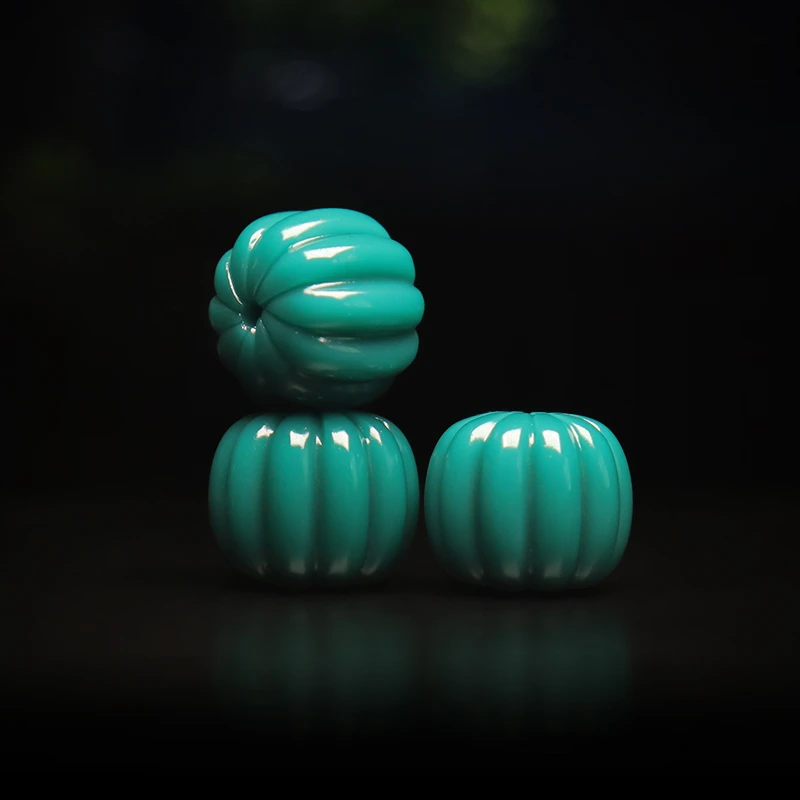 雪巴琉璃南瓜珠散珠文玩手串配饰椰蒂白玉星月菩提佛珠念珠配珠件