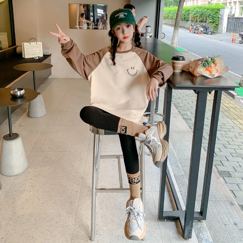 女童卫衣2025新款韩版洋气中大童女孩春秋休闲长袖打底宽松卫衣