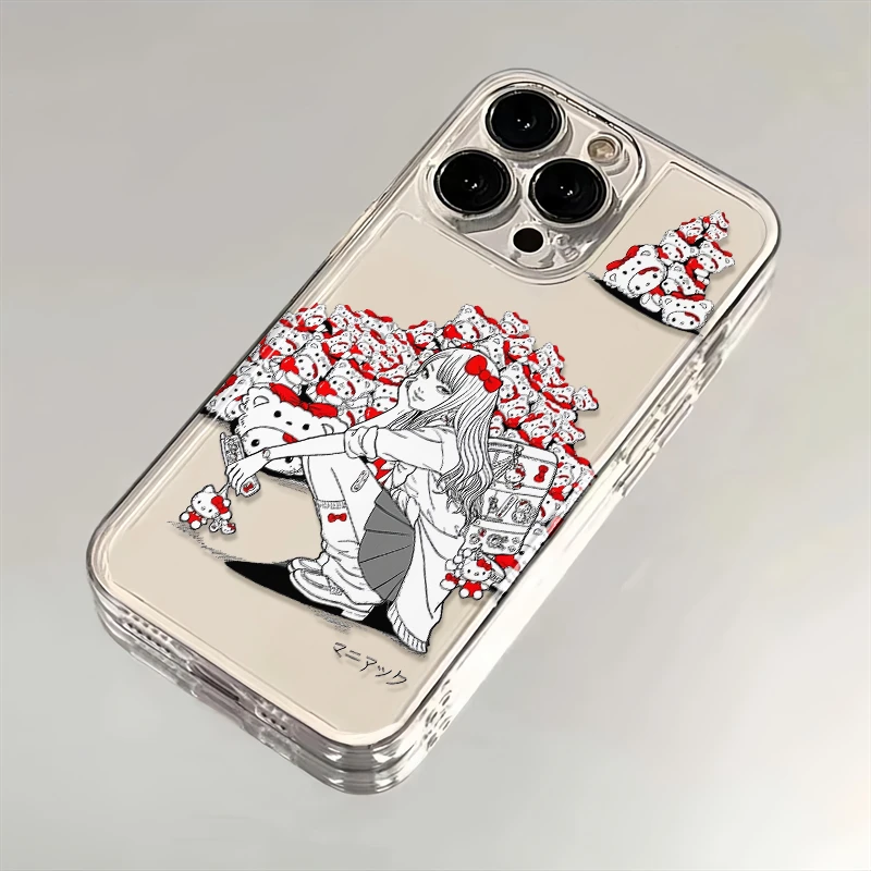 富江Kitty适用苹果iPhone15/14promax华为手机壳13软12太空透壳11