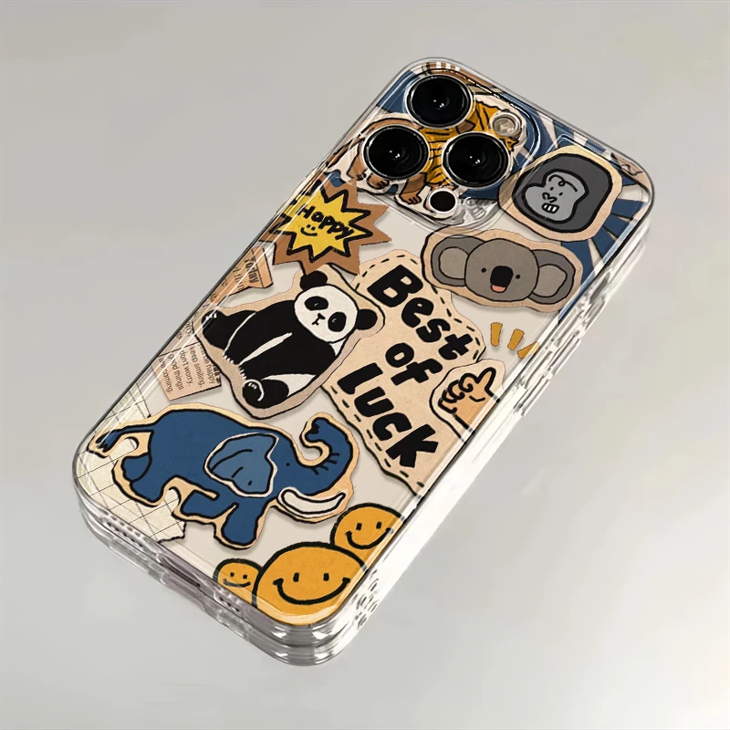 复古丛林动物苹果华为iPhone15/14promax/13/12/11手机壳xs太空壳