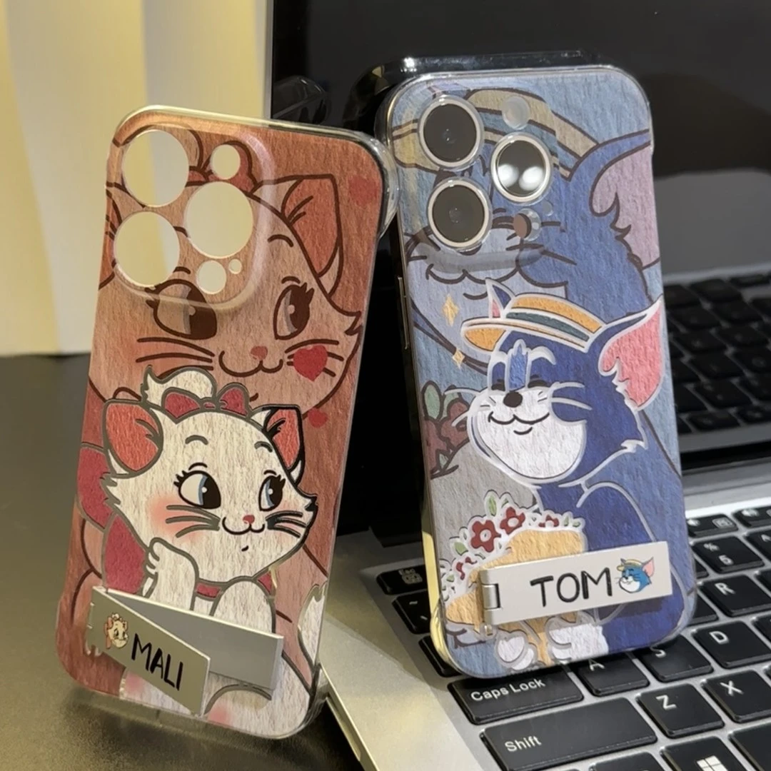 汤姆玛丽情侣支架适用iPhone15苹果14promax13手机壳12无边框11MY