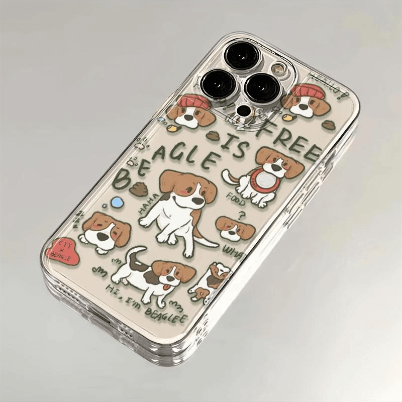 可爱比格犬适用iPhone15苹果14/13promax简约手机壳12/11太空壳透