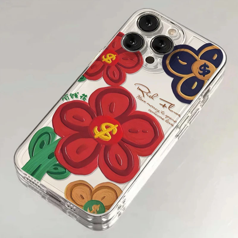 有钱花适用苹果华为iPhone15/14promax/13/12手机壳xs软太空壳