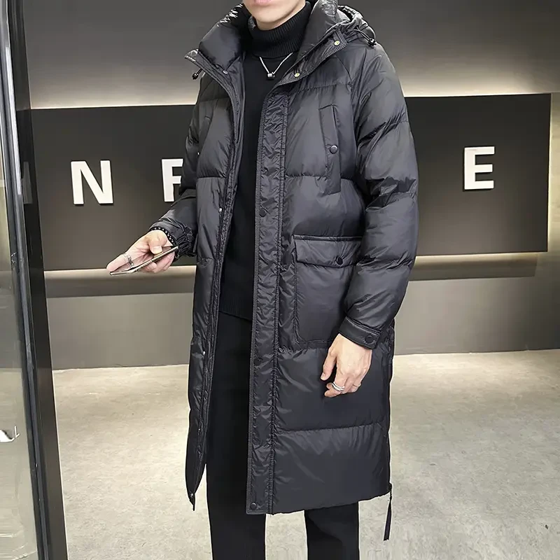 爆款防寒保暖上衣2025冬季新款加厚轻薄过膝盖长款男士三防羽绒服