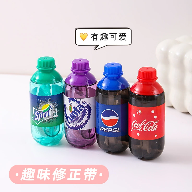 可爱涂改带ins高颜值可乐汽水造型修正带搞怪沙雕透明流畅改正带