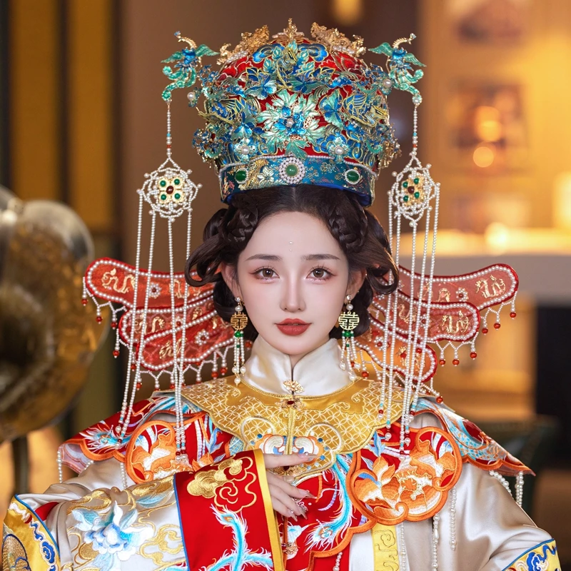 殊宫-15126凤冠明制气质复古饰新娘汉服婚嫁发冠新款中式婚礼