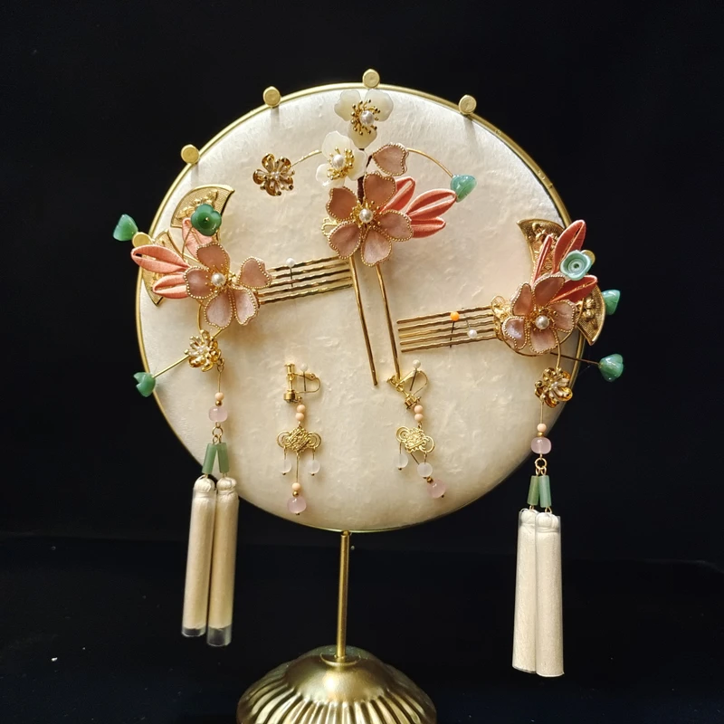 予禧-15037新娘大气头饰中式黄色古风汉服秀禾服龙凤褂流苏发饰品