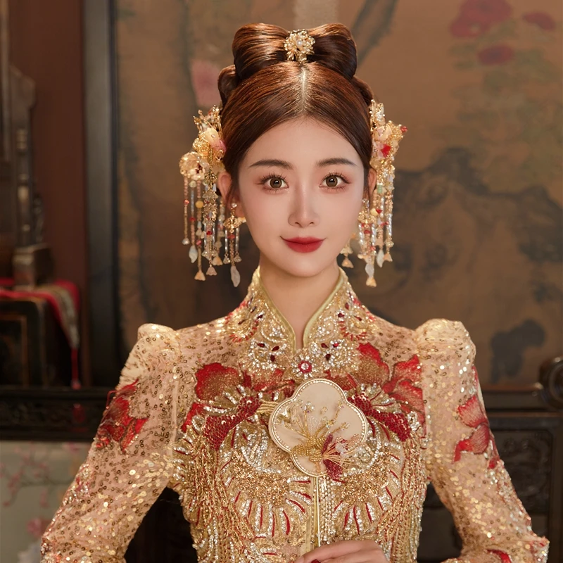 予禧-14978秀禾服头饰新娘中式大气凤冠步摇汉服发冠禾秀服敬酒服