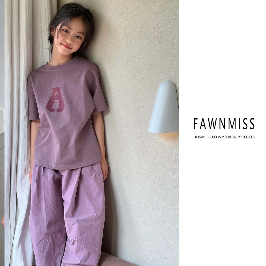 【甜甜紫薯】女中大童装2024新款时尚显瘦洋气宽松休闲短袖XK1009