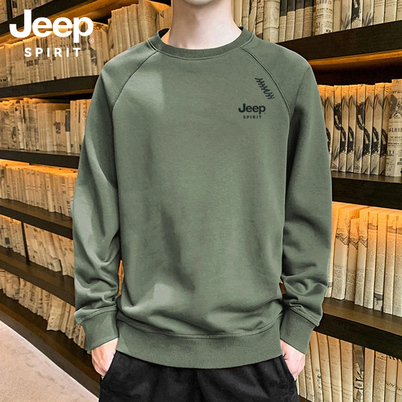 JEEP SPIRIT2024爆款秋季时尚潮流男士卫衣休闲长袖宽松圆领卫衣