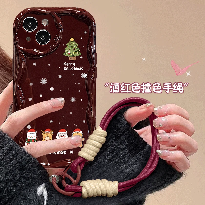 圣诞雪人麋鹿iPhone15华为vivo小米oppo苹果14防摔硅胶女手机壳