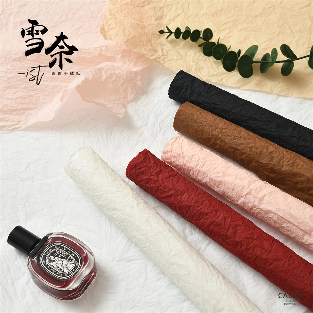 雪奈纸尺寸蓬蓬手揉纸鲜花花束内衬褶皱蓬松雾面包装纸