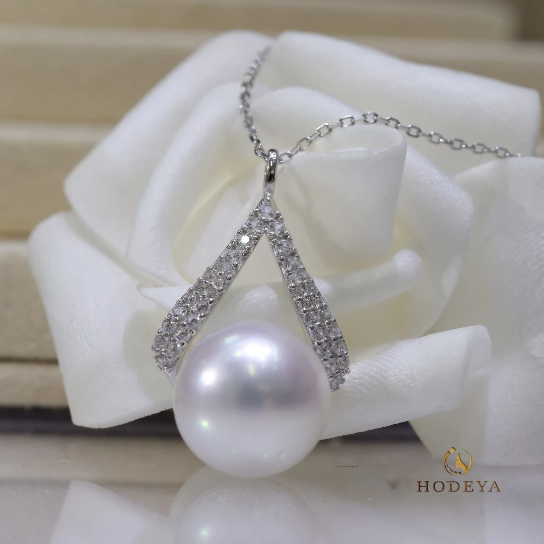 Hodeya【时光】海水南洋澳白珍珠吊坠11-12mmS925银满钻镶嵌HD-2101