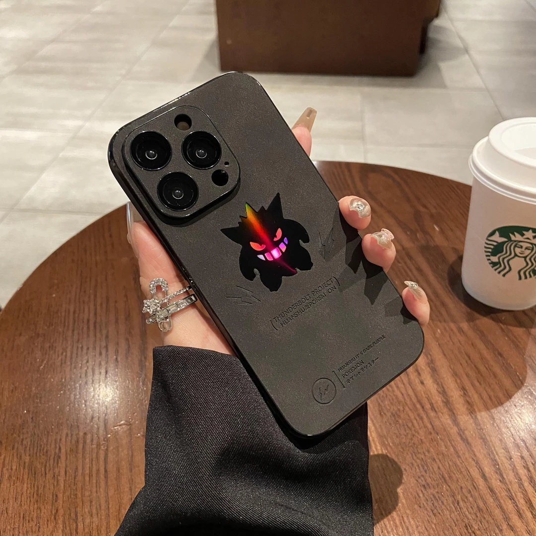 潮牌闪电怪兽带镜头膜适用苹果16手机壳iphone15卡通14镭射12