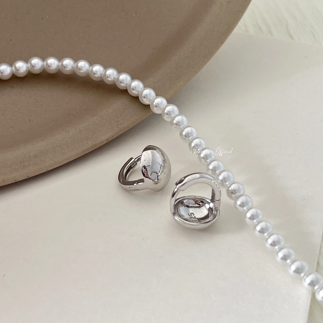 925银耳饰 经典基础款百搭日常通勤气质简约光面半圆球s925银耳扣