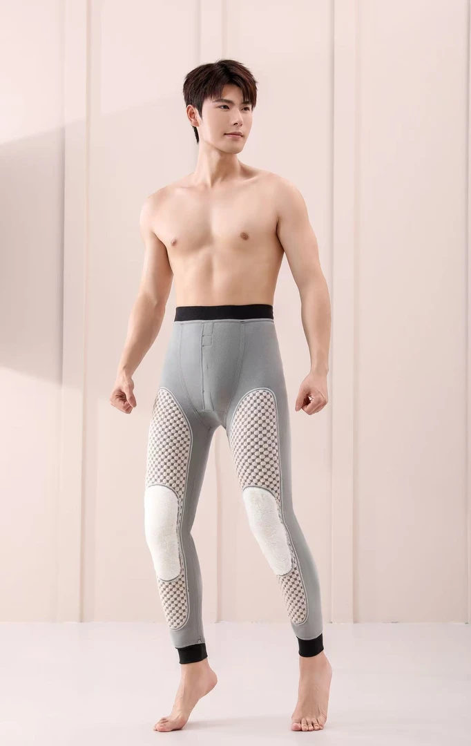男士保暖裤内穿冬季加绒加厚石墨烯护膝裤过冬高腰大码打底裤