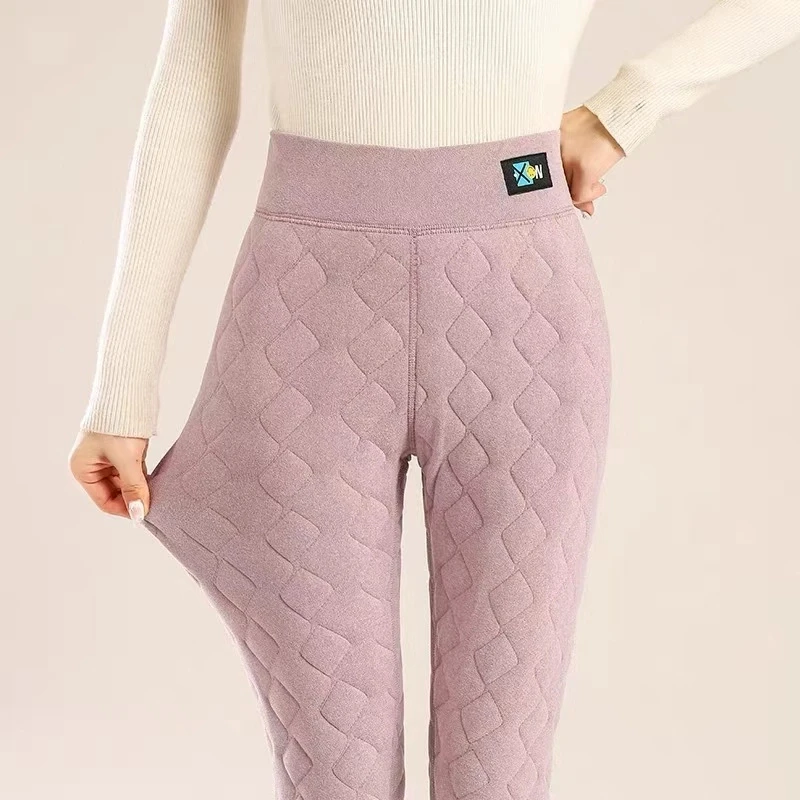 冬季女士高腰加厚加绒保暖裤秋冬修身内穿雪地蓄热棉裤8036