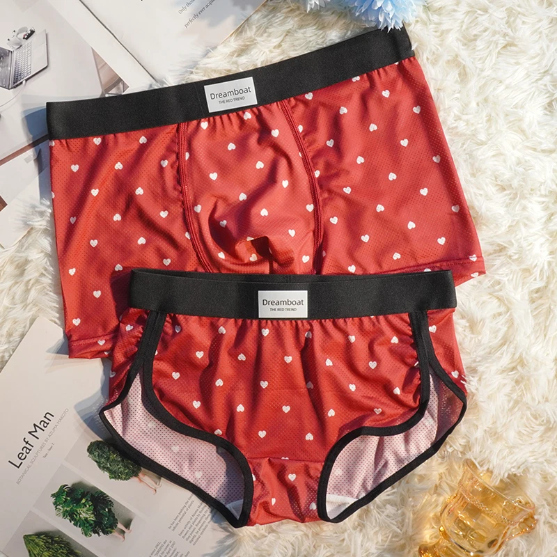 新款2条装情侣内裤红色结婚本命年一男一女夫妻内衣喜庆蛇年套装