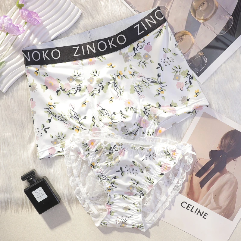 2025新款情侣内裤一男一女纯欲性感夏季夫妻蕾丝情侣内衣礼物套装