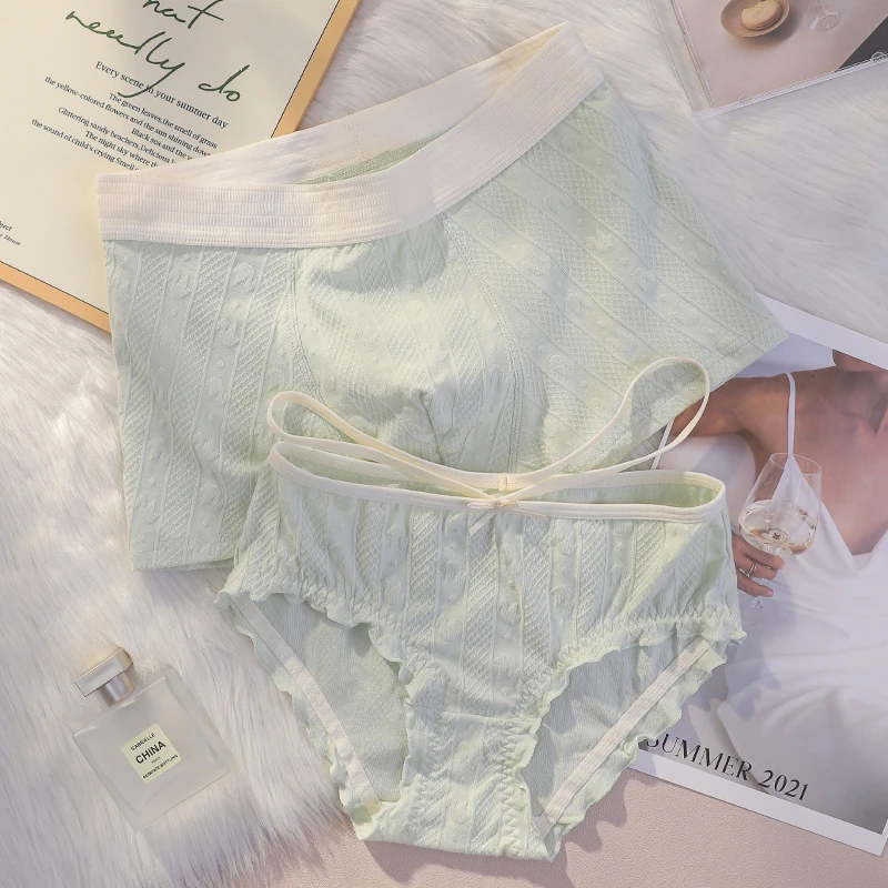 2025新款情侣内裤纯棉一男一女可爱性感纯欲风夫妻内衣夏季款套装