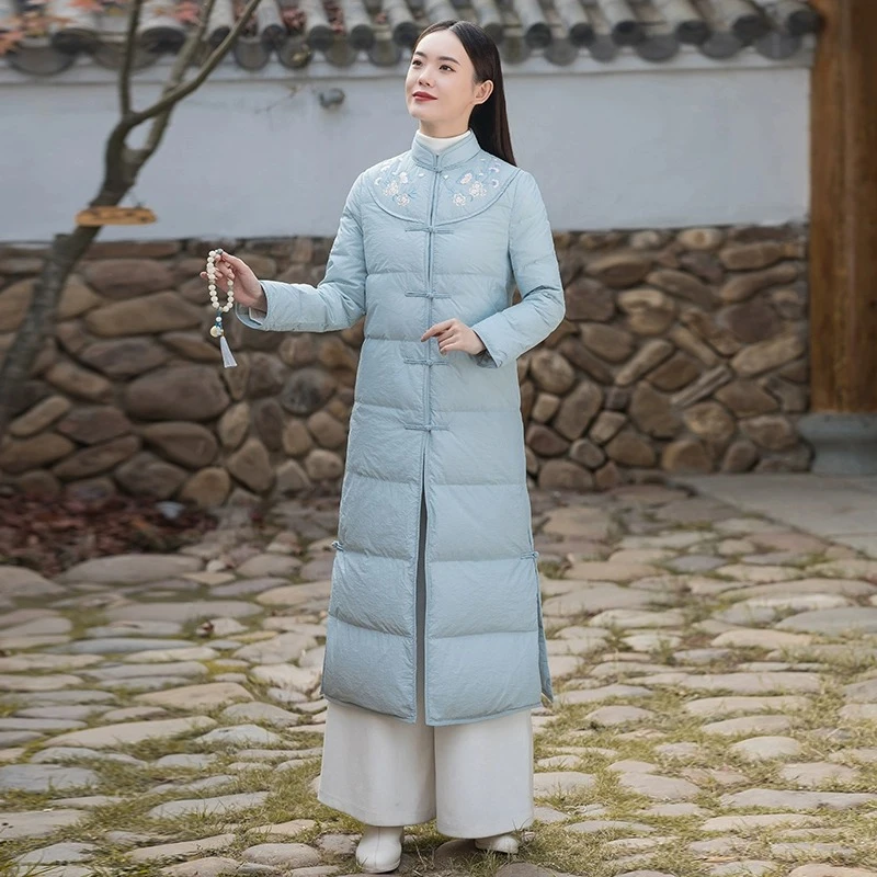 加厚修身显瘦冬季中长款民族中国风冬装刺绣羽绒服【QF20201207】