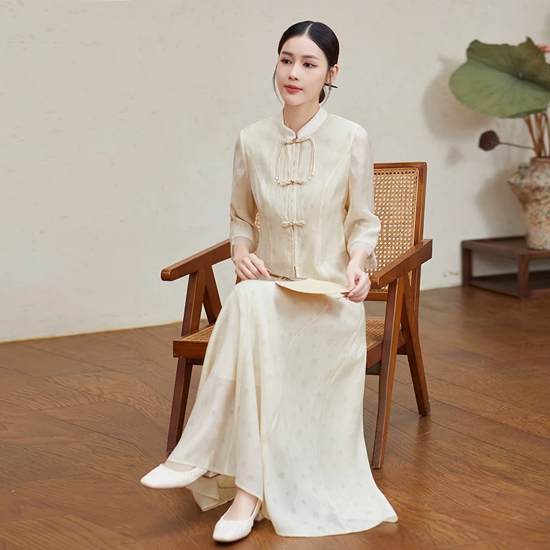 禅意中式文艺中国风立领复古气质上衣【F494】