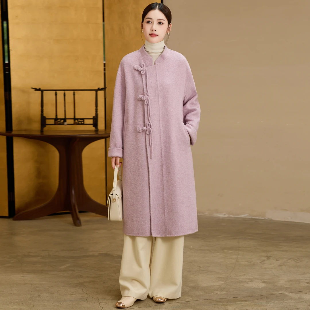【F892】新中式国风毛呢大衣外套