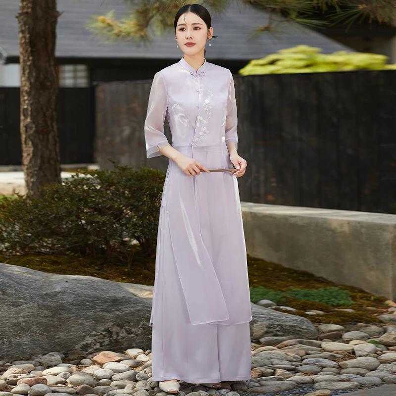 【F860】中国风女装套装2024新款夏季女禅意改良旗袍汉服新中式