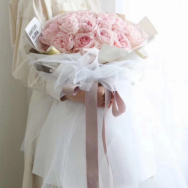 【莫莫】1.6米仙女纱扎花束 韩式花店鲜花包装材料 大花束包花材料