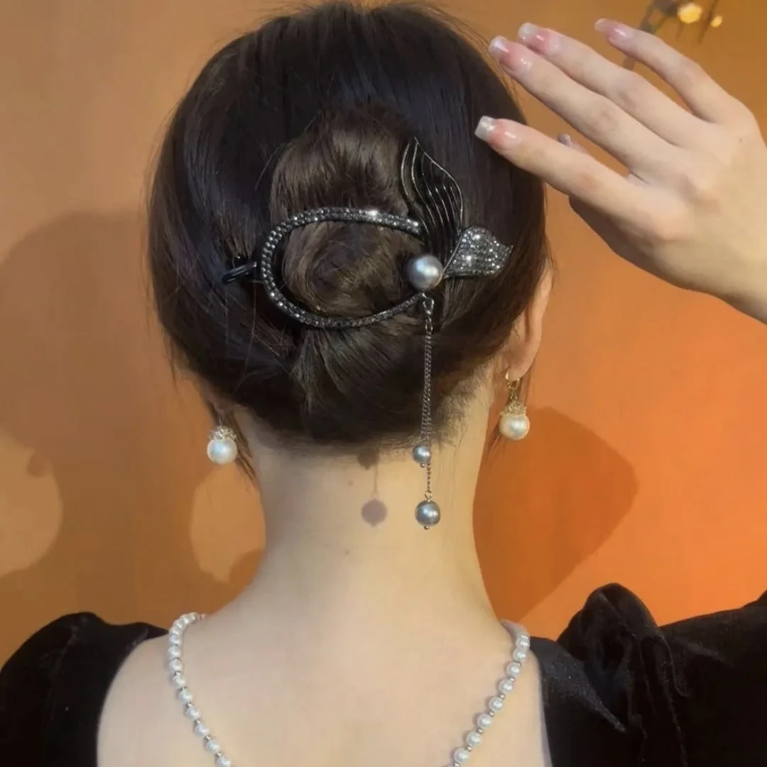 2025新款古风高端流苏鱼尾扭扭夹后脑勺抓夹高级感盘发发夹一字夹
