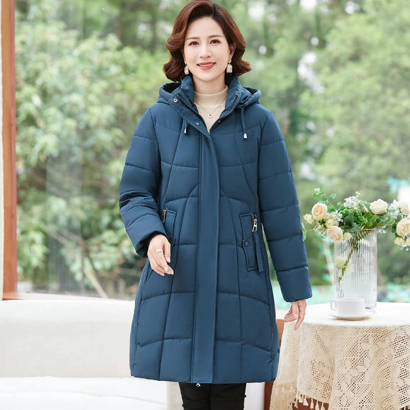 胖奶奶中长款棉衣女加肥加大码棉服中老年200斤棉袄保暖外套冬