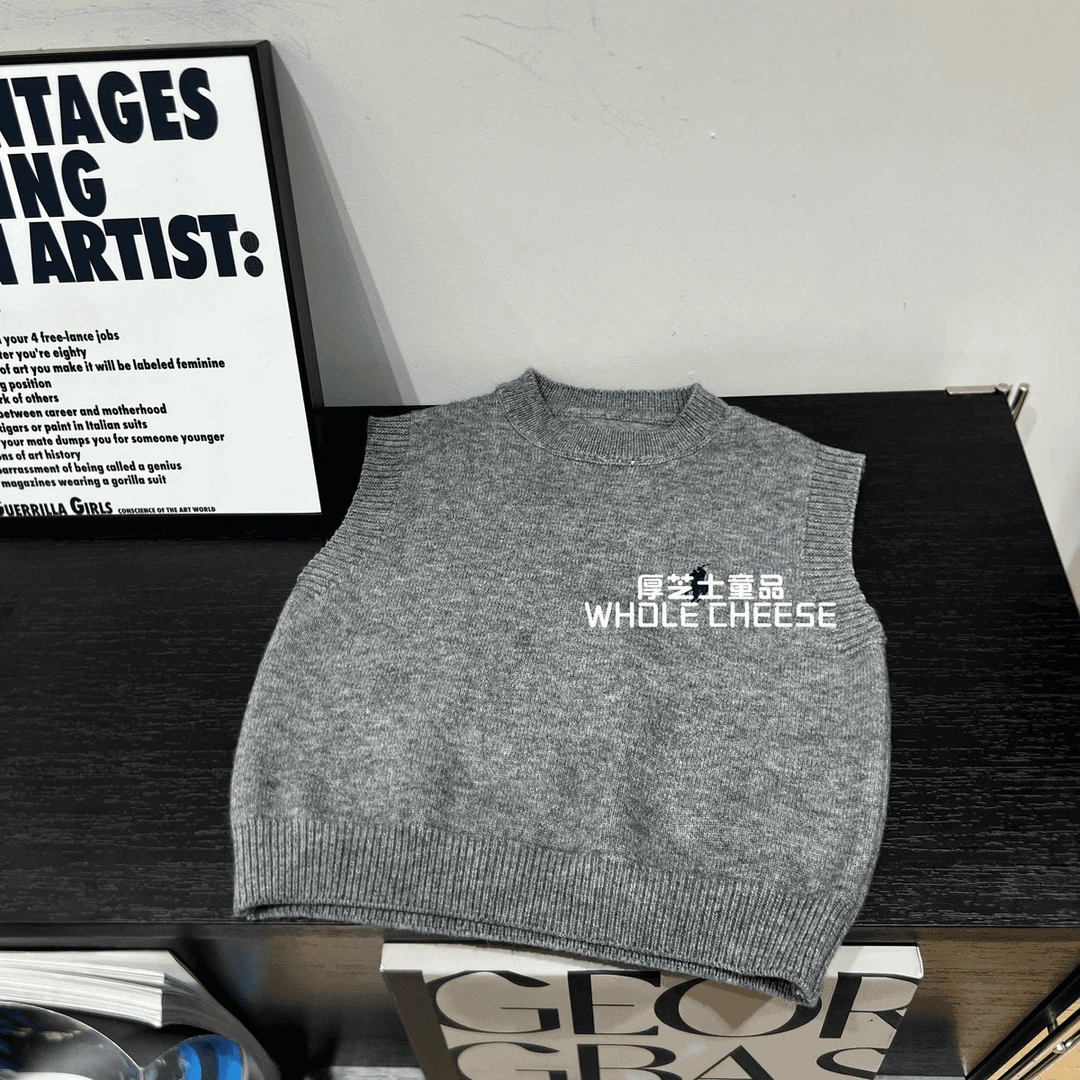 【年前大放价】秋新款中小童韩版针织衫马甲套装毛衣时尚男女童