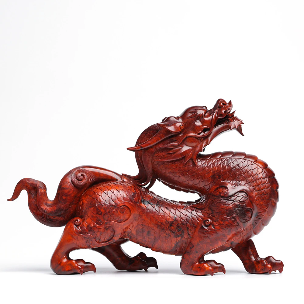 （湘工瑞兽）（天工言己作品）印度小叶紫檀龙子嘲风