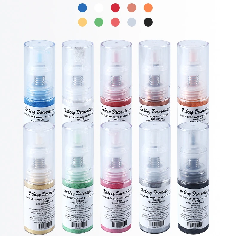 闪光彩色喷粉瓶装喷粉创意装饰10g蛋糕制作教程