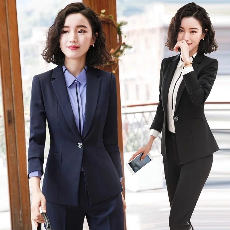 西装套装女春秋气质女神范职业装高端面试正装酒店前台经理工作服